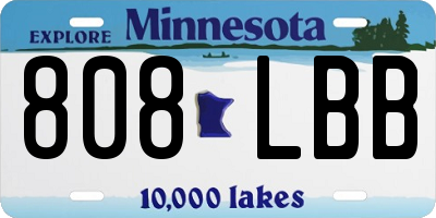 MN license plate 808LBB