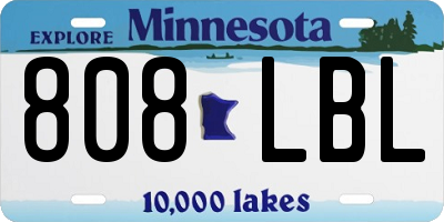 MN license plate 808LBL