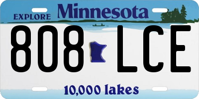 MN license plate 808LCE