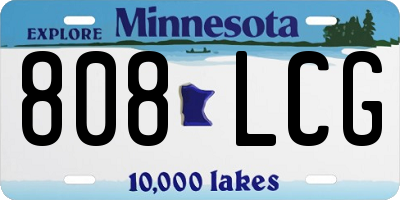 MN license plate 808LCG