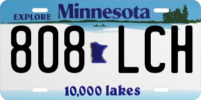 MN license plate 808LCH