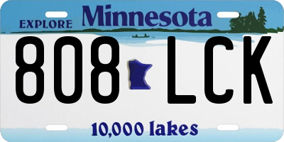 MN license plate 808LCK