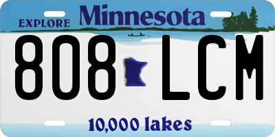 MN license plate 808LCM