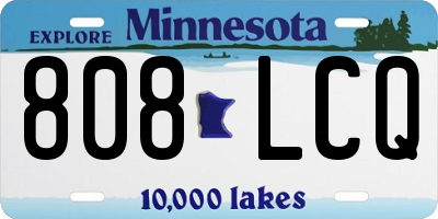 MN license plate 808LCQ