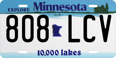 MN license plate 808LCV