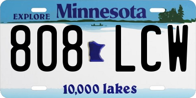 MN license plate 808LCW