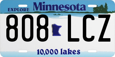 MN license plate 808LCZ