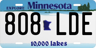 MN license plate 808LDE