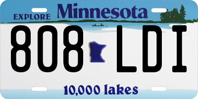 MN license plate 808LDI