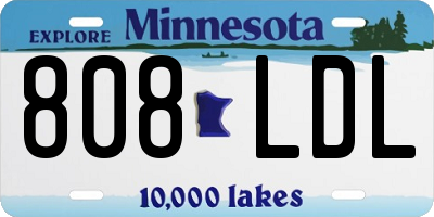 MN license plate 808LDL