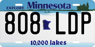 MN license plate 808LDP