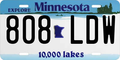 MN license plate 808LDW