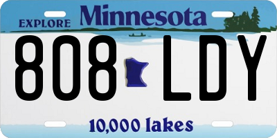 MN license plate 808LDY