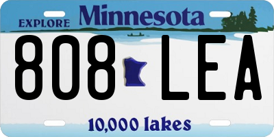 MN license plate 808LEA