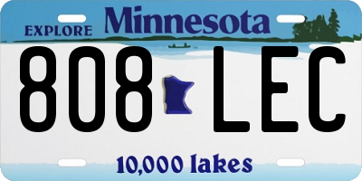 MN license plate 808LEC
