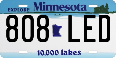 MN license plate 808LED