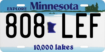 MN license plate 808LEF