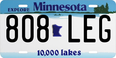 MN license plate 808LEG