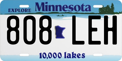 MN license plate 808LEH