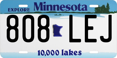 MN license plate 808LEJ