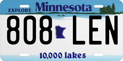 MN license plate 808LEN