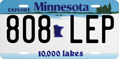 MN license plate 808LEP