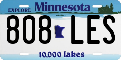 MN license plate 808LES