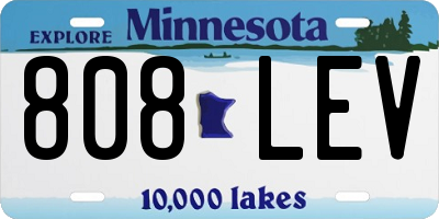 MN license plate 808LEV