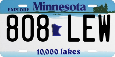 MN license plate 808LEW