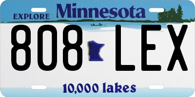 MN license plate 808LEX