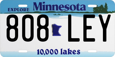 MN license plate 808LEY