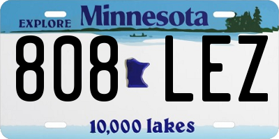 MN license plate 808LEZ