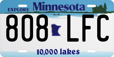 MN license plate 808LFC