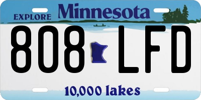 MN license plate 808LFD
