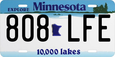 MN license plate 808LFE