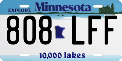 MN license plate 808LFF