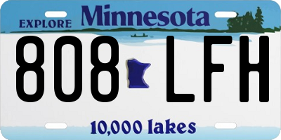 MN license plate 808LFH