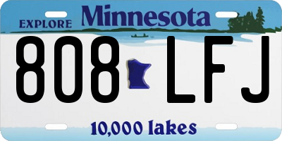 MN license plate 808LFJ