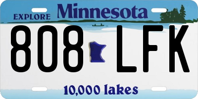 MN license plate 808LFK