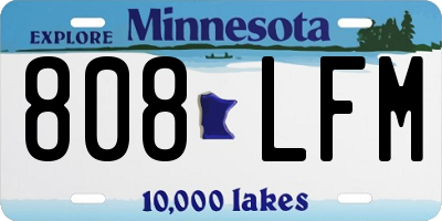 MN license plate 808LFM