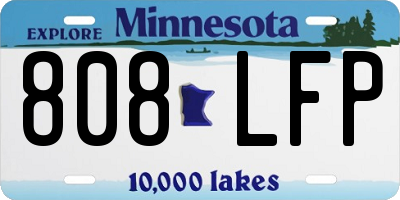 MN license plate 808LFP