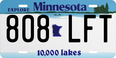 MN license plate 808LFT