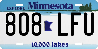 MN license plate 808LFU