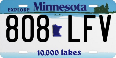 MN license plate 808LFV