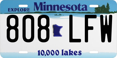 MN license plate 808LFW