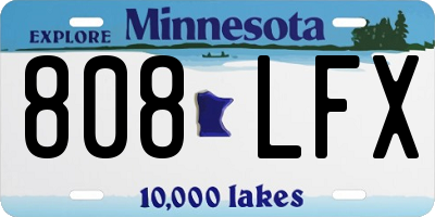 MN license plate 808LFX