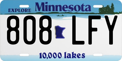 MN license plate 808LFY