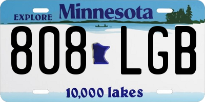 MN license plate 808LGB