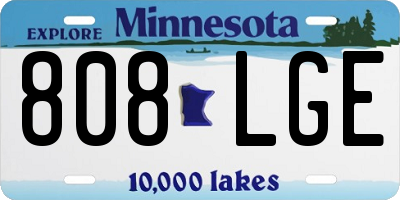 MN license plate 808LGE