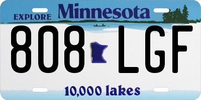 MN license plate 808LGF